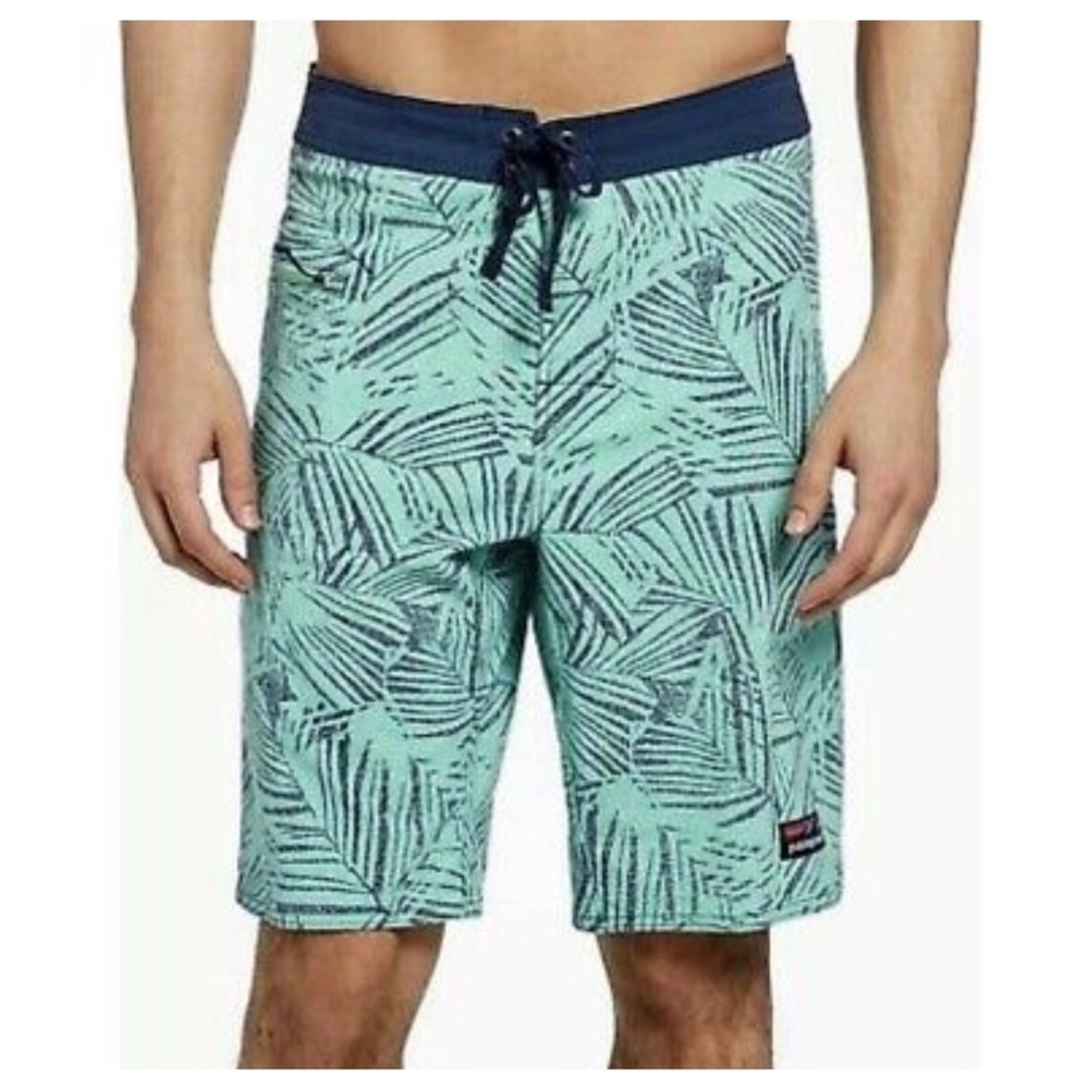 PATAGONIA Men's Boardshorts Swim Trunks Stretch Regular Fit Wavefarer 38x21 Blue